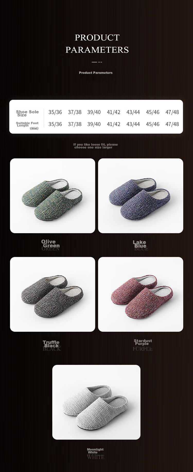 NEIBO [Super Comfortable] Latex Cotton Slippers, Women's Winter Indoor Home Shoes for Men, Soft Sole Non-Slip, Chanel-Style Black, Size 44 3