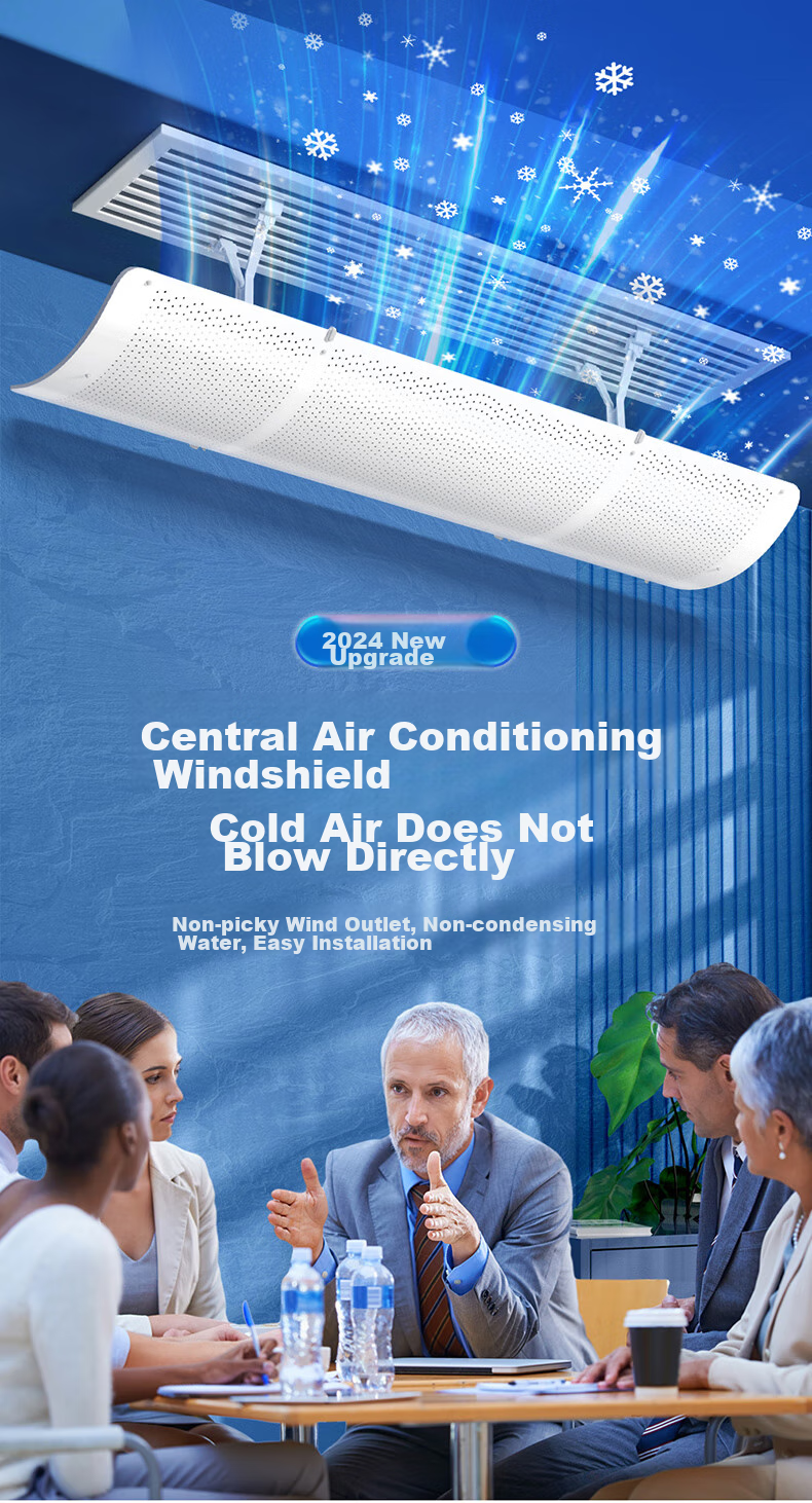 XIAOHUANGHOU Central Air Conditioning Wind Deflector, Anti-Direct Blowing No-Drilling Water Condensation Design, Gentle Wind Guide Cover, 90cm 2