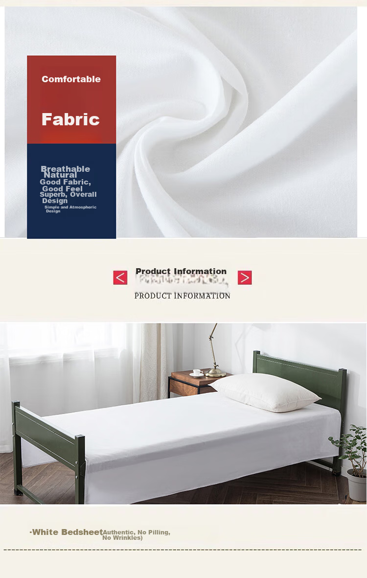 YALU&FREEDOM White Bed Sheet, Large Single Bed Sheet, Single Piece Military Training Dormitory Bedding Sheet, Bed Cover for Single Person, 160*230cm 7