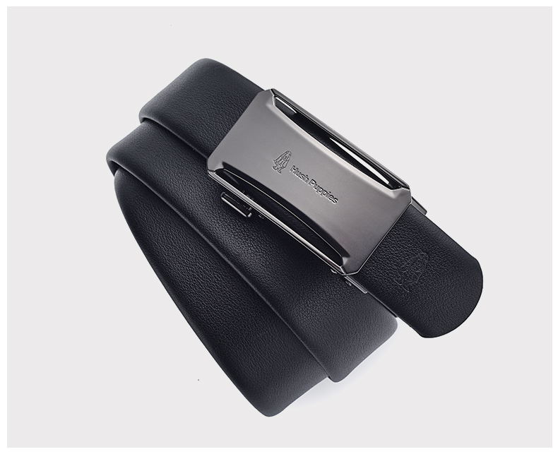 Hush Puppies Men's Leather Belt, Classic Automatic Buckle Waistband, Urban Trendy Casual Business Party Birthday Gift for Boyfriend 7