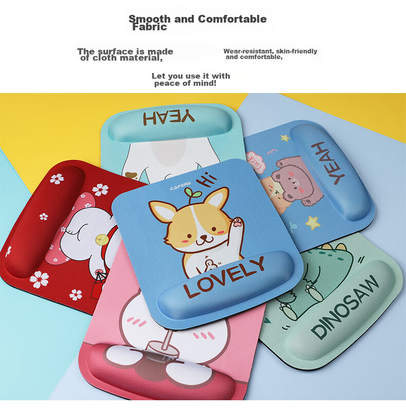 CAPERE (Kailai) Mouse Pad Wrist Rest, Slow Rebound Large Hand Support Wrist Pad, Comfortable Computer Office Wrist Rest Hand Pillow, Lucky Cat H322 250X230X25mm 4