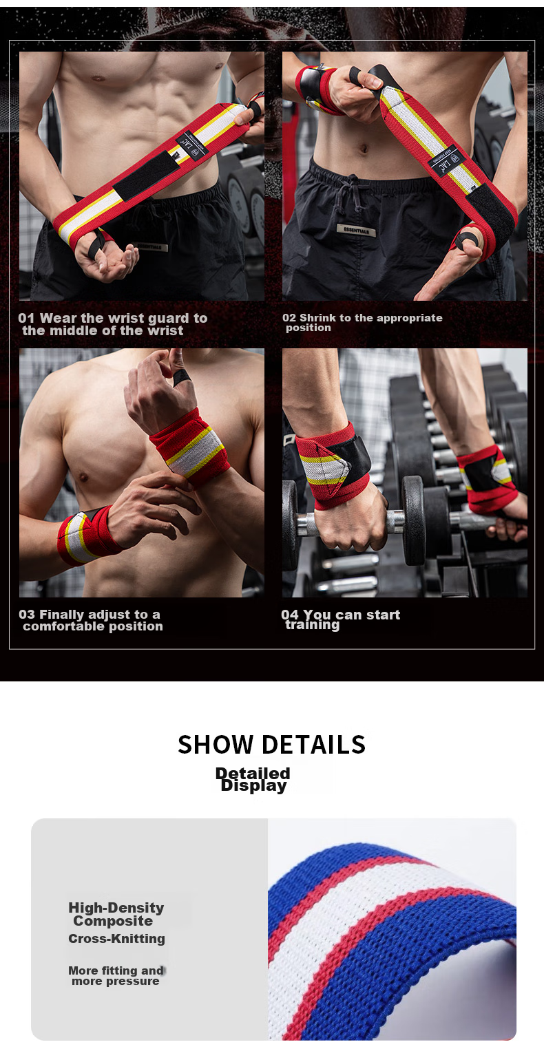 LAC Fitness Wrist Guard for Men, Bench Press Wrist Support, Weightlifting Strength Training Anti-Sprain Wraparound Sports Bandage Captain America 7