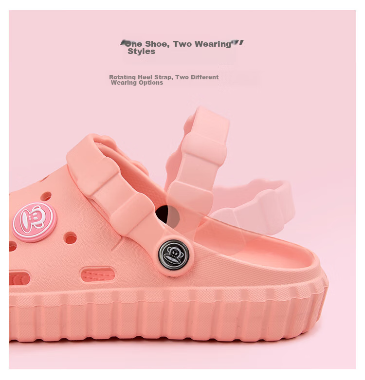 Paul Frank Men's Clog Sandals Summer Closed-Toe Outdoor Dual-Wear Beach Shoes Women's PF5377 Gray Size 44/45 3