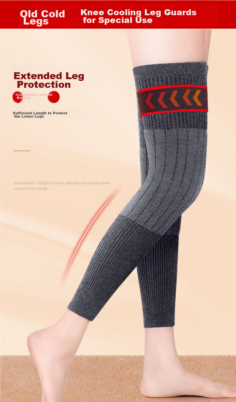 Panapopo Cashmere Knee Pads, Warm for Cold Legs And Arthritis, for Men And Women, Middle-Aged And Elderly, Autumn And Winter Cold Protection, Long Tube Leg Guards 6
