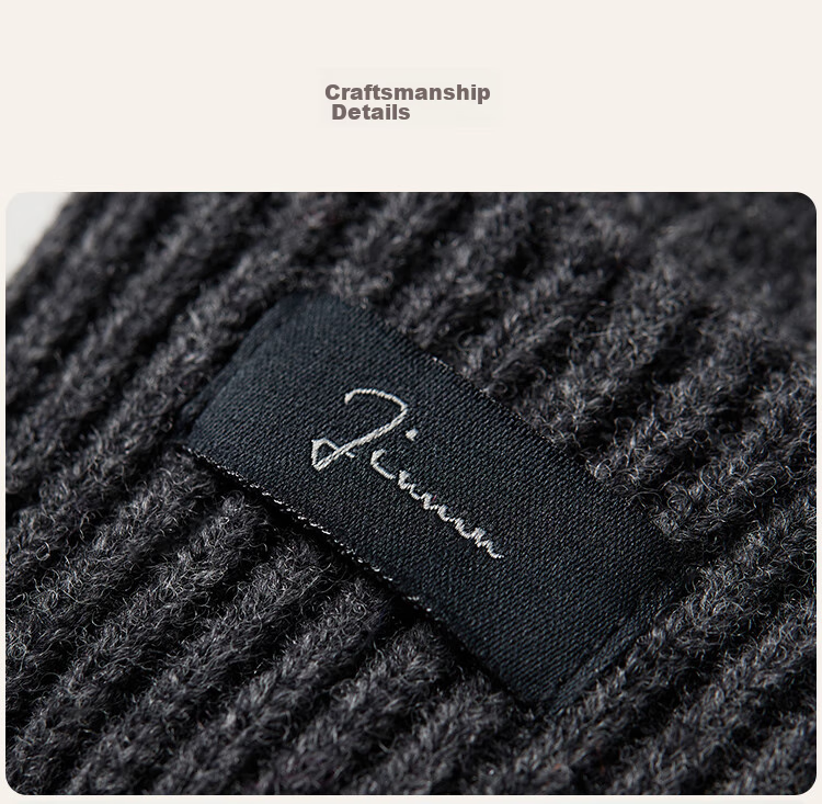 JIUMU 100% Wool Warm Gloves for Men, Winter Thickened Cold-Proof Touchscreen Compatible Knitted Woolen Gloves 16