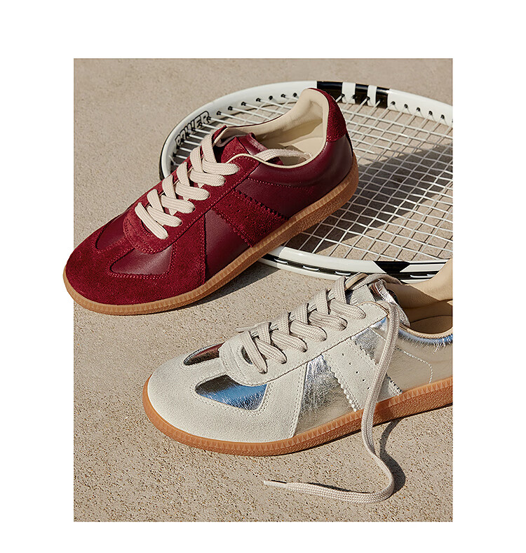Le Saunda [Jiu Nian Bing Cha] Retro Low-Top Sneakers for Sports Training And Casual Wear 5T26801, Phantom Gray Silver SVL 35 2