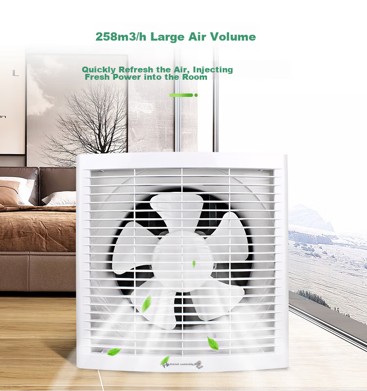 JINLING Exhaust Fan for Kitchen And Bathroom Ventilation, Wall And Window Mounted Powerful Extractor Fan, 6-Inch APB15-3 5