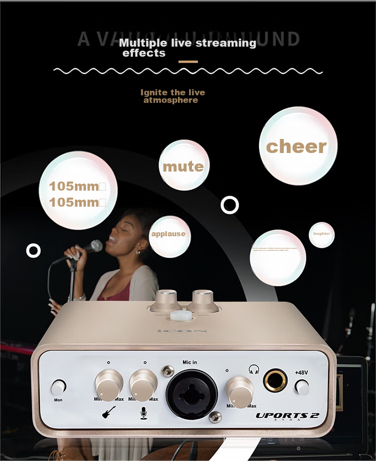 Aiken ICON Uports2 External Aiken Sound Card Kit, Compatible with Mobile Phones And Computers, Network Karaoke, Live Streaming, Shouting, And Recording Microphone, Sound Card Equipment Set 7