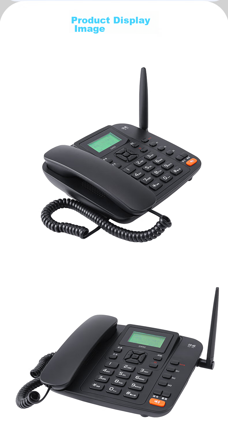 Guowei GW50 All-Network 4G5G Wireless SIM Card Telephone with Recording Function, Compatible with China Mobile, China Unicom, China Telecom And Cable TV Networks, Office And Home Use, Telemarketing, Landline Phone, Black 19