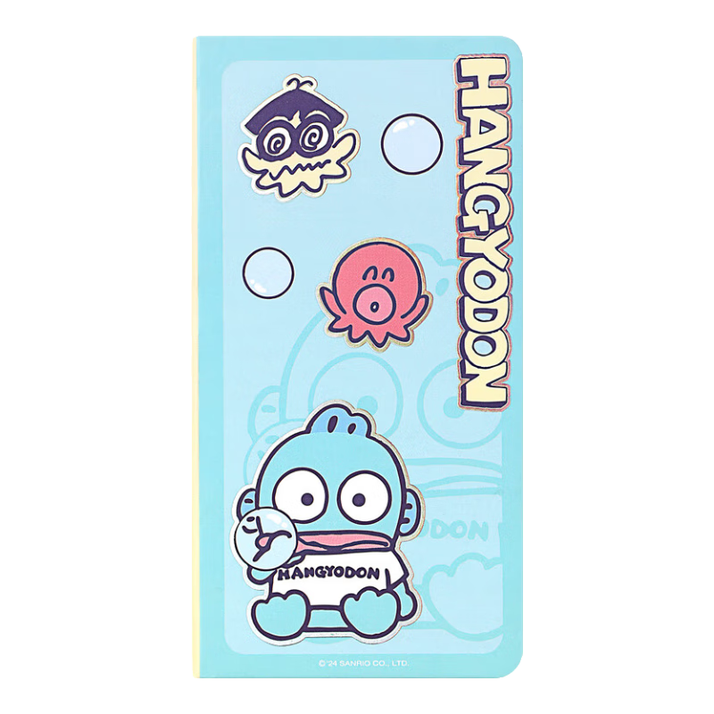 GuangBo X Sanrio Series Weekly Sticker Journal, Pocket Notebook, Grid Inner Pages, Student Diary, Little Clown Fish Blue, 80*156mm/72 Sheets, KT81391