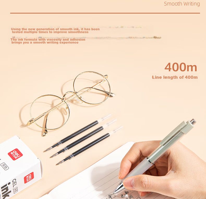 Deli 0.5 Retractable Gel Pen Refills, Student Office Pen Refills, S01/S08/1008/K35 Compatible with G-5 Bullet Tip, 20 Pieces/box, Black, P06906 12