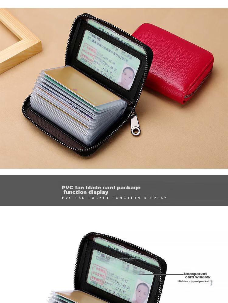 JEVI Card Holder for Men And Women, Exquisite Multi-Slot Large Capacity Ultra-Thin ID Slot Bank Card Case Anti-Magnetic Gift for Father's Day 4