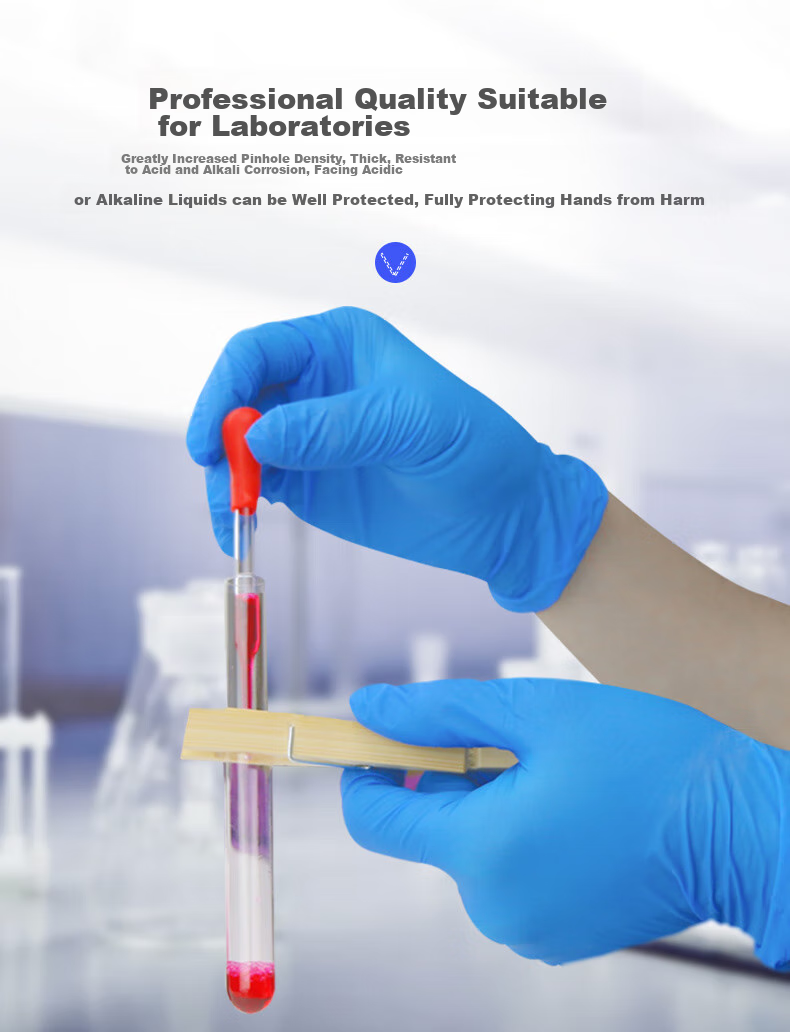 Jiazhanli Disposable Nitrile Gloves, Thickened Durable Gloves, Protective Laboratory Rubber Blue Nitrile Gloves (100 Pieces/box), Size S 8