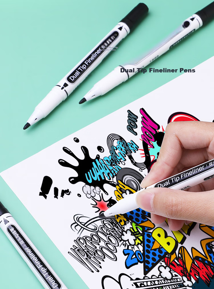 [Lowest Price Online] Mont Marte Yikou Series Dual-Tip Markers 12-Pack, Art Quick-Drying Markers, Outlining Pens, Needle-Tip Pens for Drawing And Design, Water-Based Pens ATOD-CM1205 Art Sketching 12