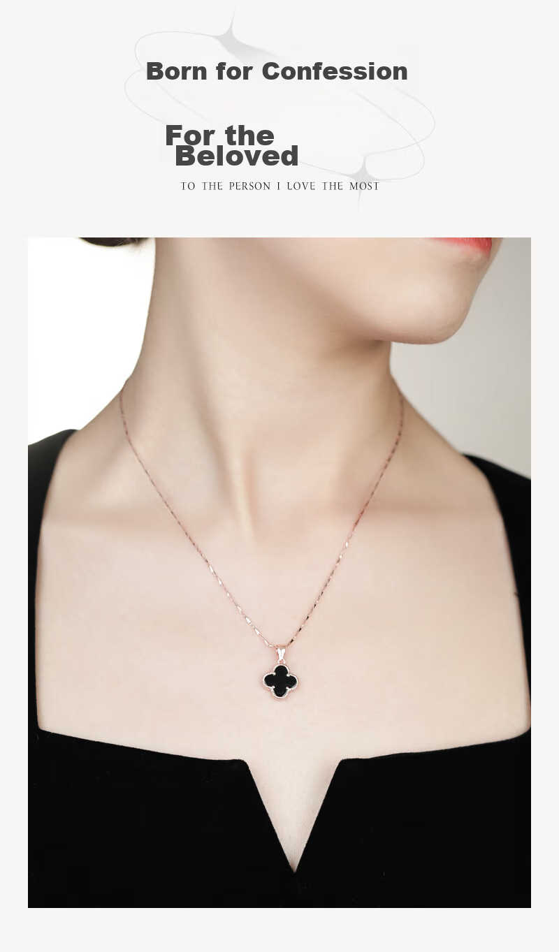 MANHE S999 Sterling Silver Four-Leaf Clover Necklace for Women, 2026 New Light Luxury High-End Birthday Gift for Girlfriend 3