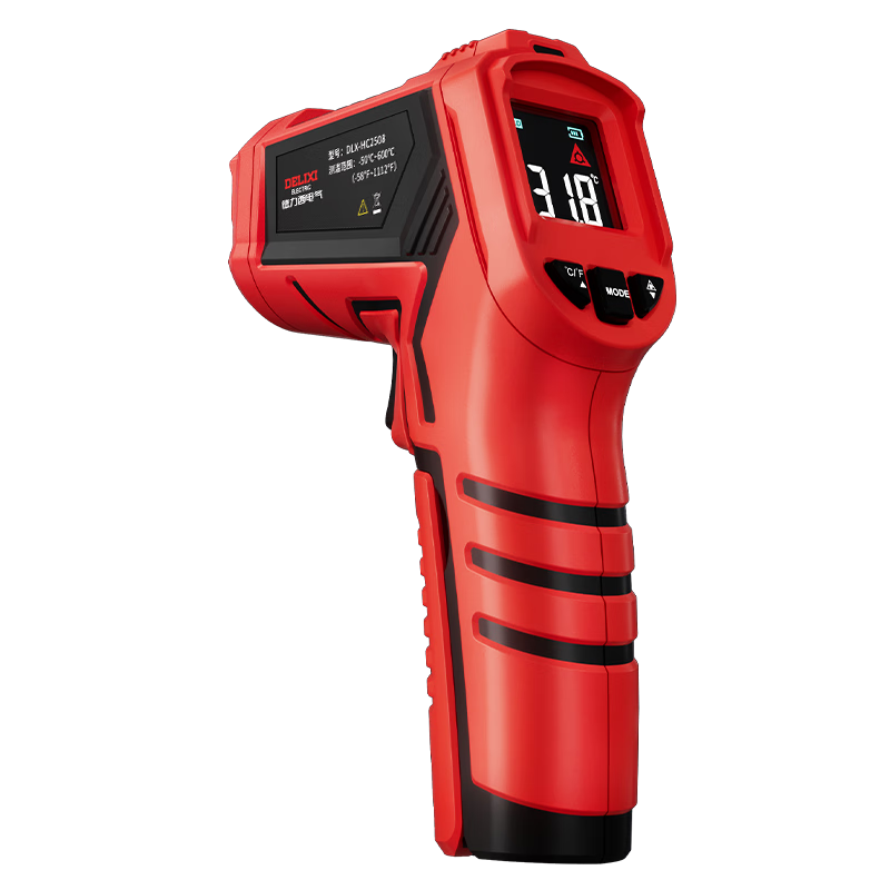 Delixi Electric Industrial Infrared Thermometer Temperature Gun Oil Thermometer Kitchen Baking Water and Oil Temperature Gun [Rechargeable Kit]