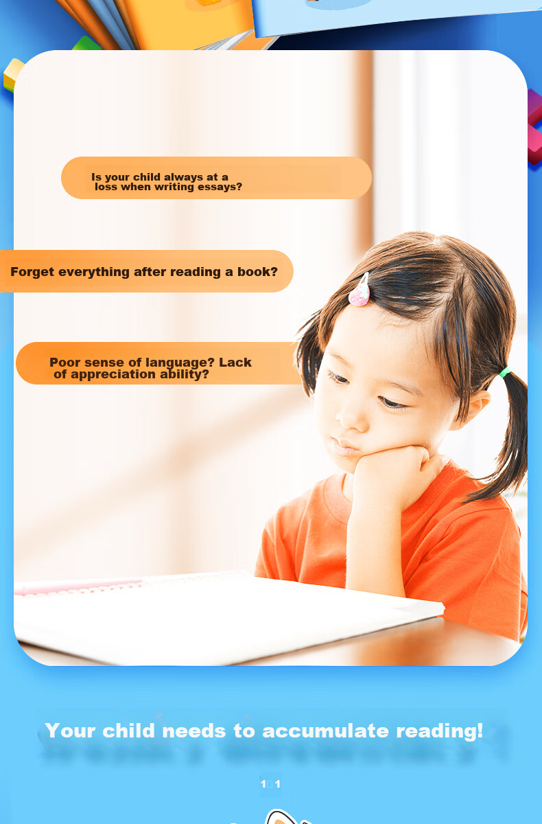 Huaxiwanjuan A5/64 Pages Reading Notebook for Elementary School Students, Children's Good Words And Sentences Collection Book, Chinese Language Reading Check-In Record Book for First, Second And Third Graders, Portable Collection Notebook 2