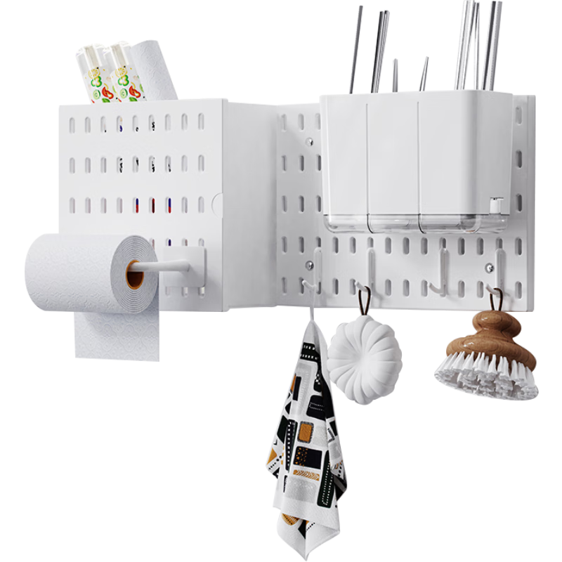 Banzheni Pegboard, No Drilling Required, Entryway Storage Table, Desktop Book And Clothes Rack, Wall-Mounted Kitchen Hooks, Storage Cabinet Accessories, Customized Set
