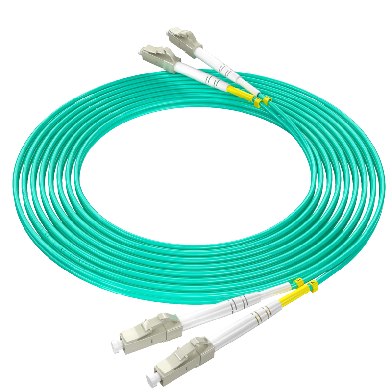 SINGFIYA Telecom Grade Φ2.0 Low Smoke Halogen-Free Fiber Optic Patch Cord Transceiver Pigtail - Multimode OM3 Single Core Patch Cord LC-LC 3M