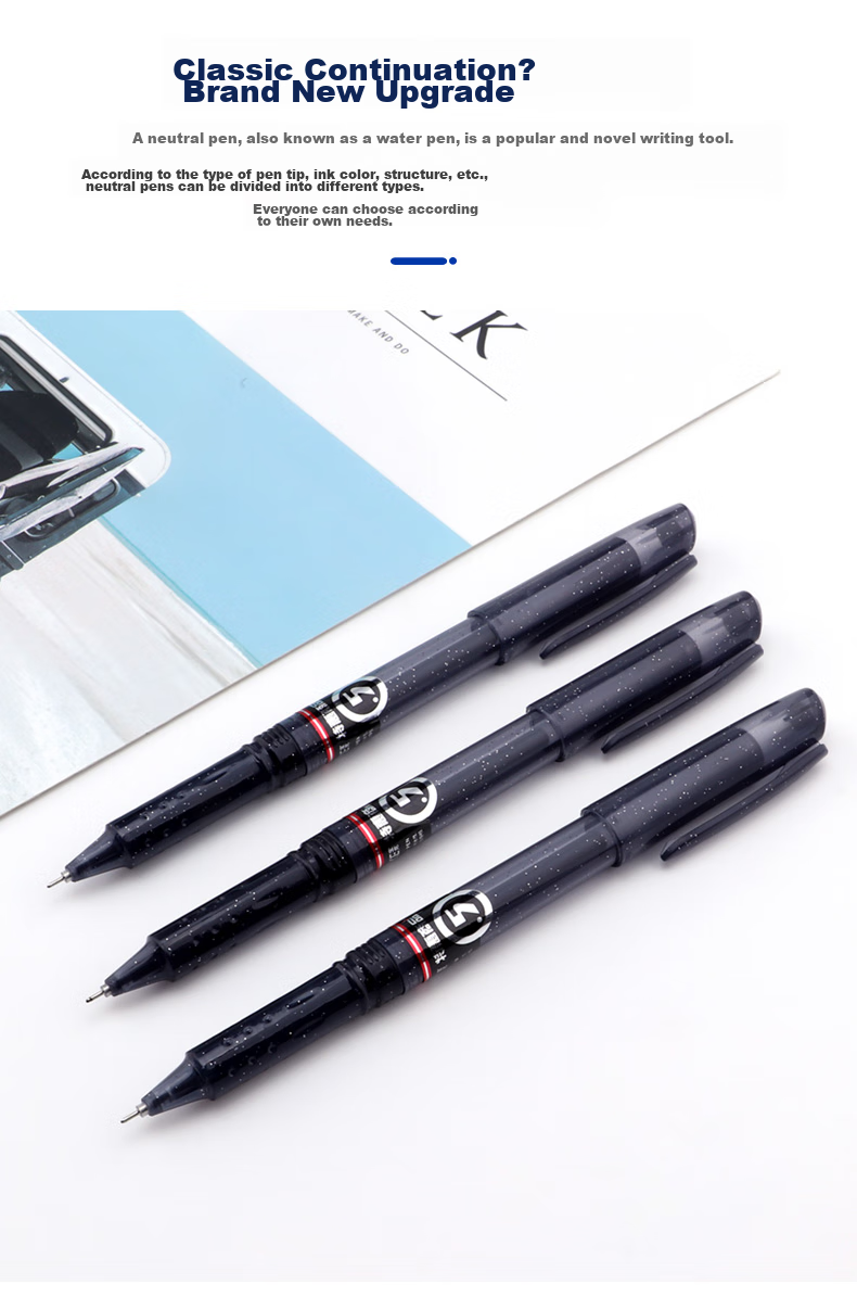 BAOKE PC1808 Gel Pen Full Needle Tube 0.5mm Student Pen Stationery Office Signing Pen Black 36 Pcs/box 2