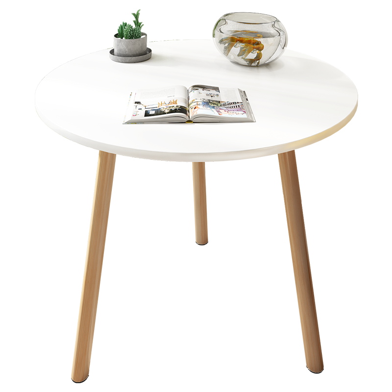 KULIN Side Table, Small Coffee Table, Nordic Simple Style, Home Use Round Table, White Single Table, 60*72cm
