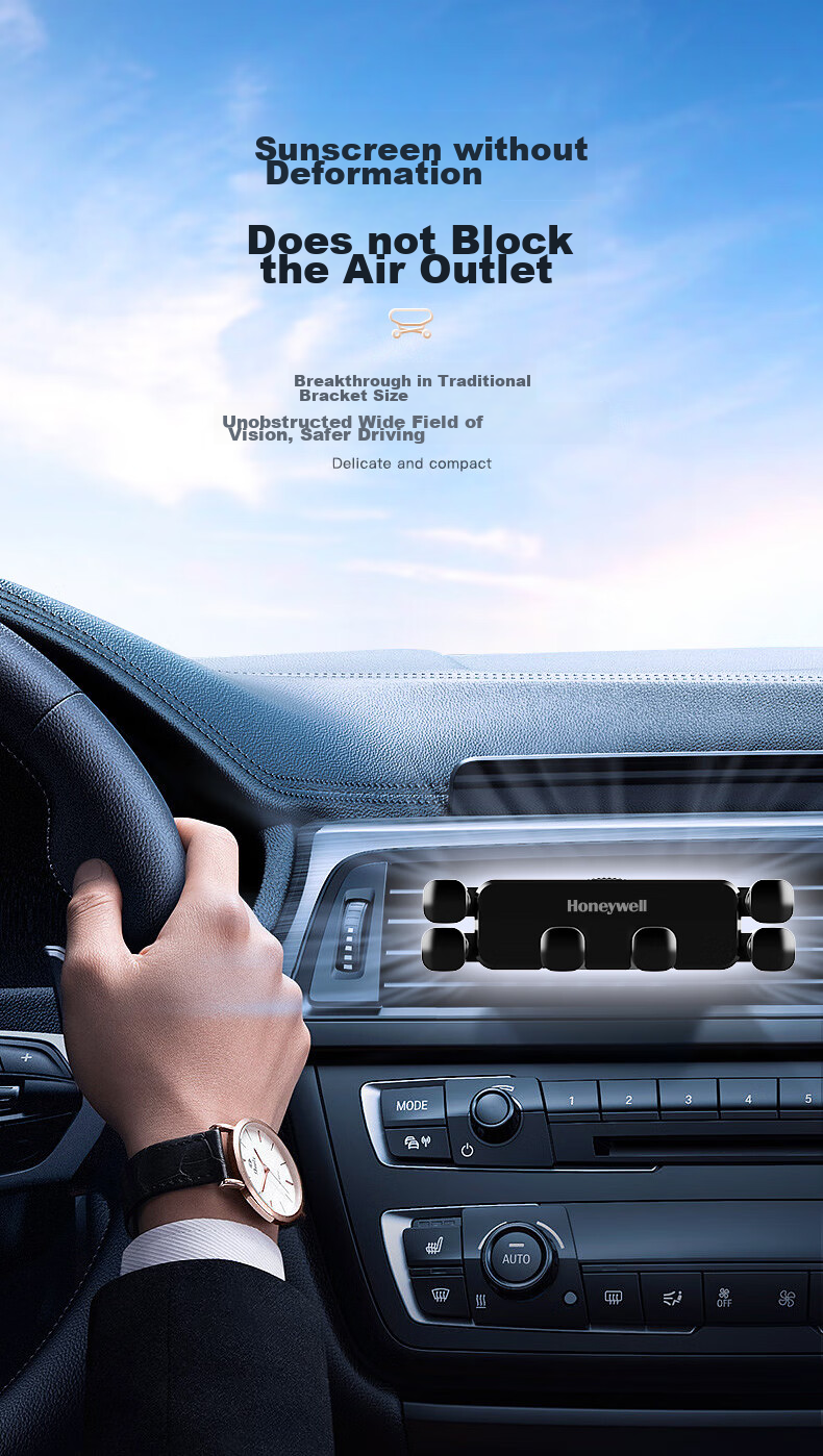 Honeywell Car Phone Holder, Air Vent Navigation Mount, Car Interior Clip-On Phone Mount, Automotive Accessory 5