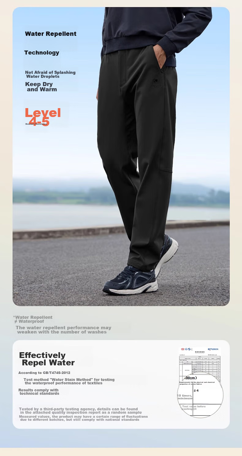 CAMEL Casual Pants for Men, Cargo Pants, Outdoor Water-Repellent, Loose-Fit Wide-Leg Straight-Waist Woven New Sports Trousers 14