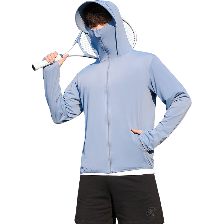 Langsha Unisex Ice Silk Sunscreen Jacket Spring Summer UV Protection Ultra-Thin Breathable Outdoor Skin Jacket Fishing Coat