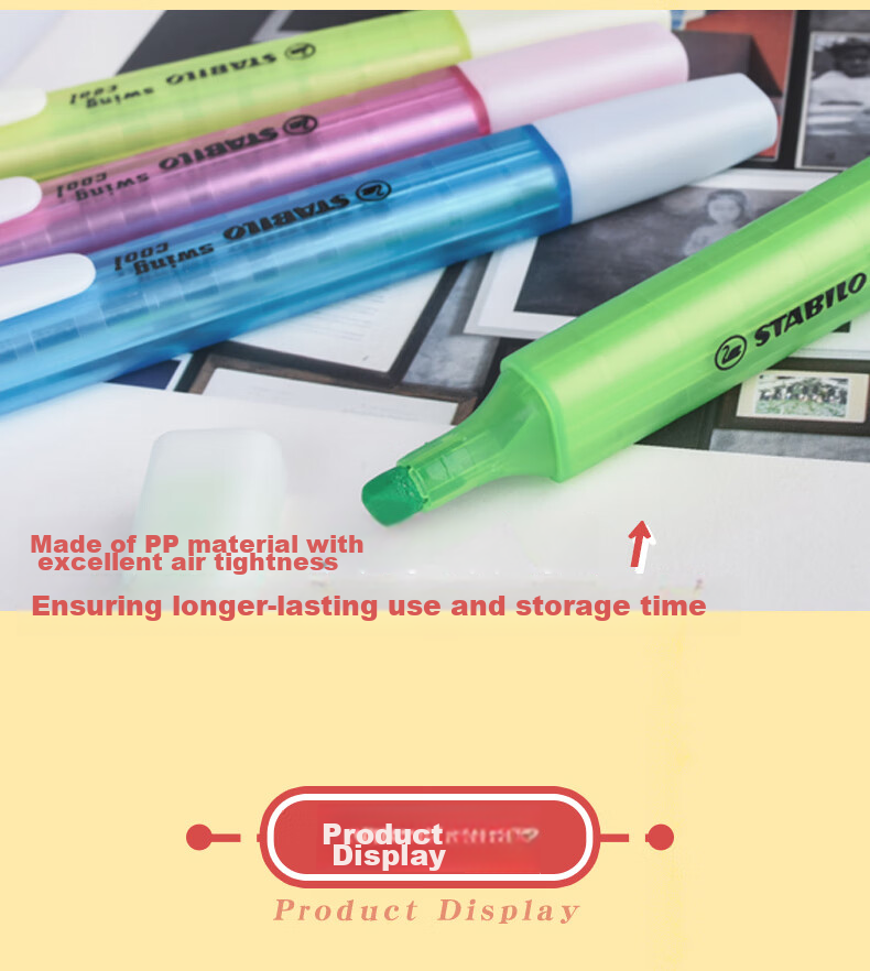STABILO Leiku Highlighter, Candy-Colored Planner Pen, Fresh And Simple Student Office Marker, 275/51 (Turquoise) 7