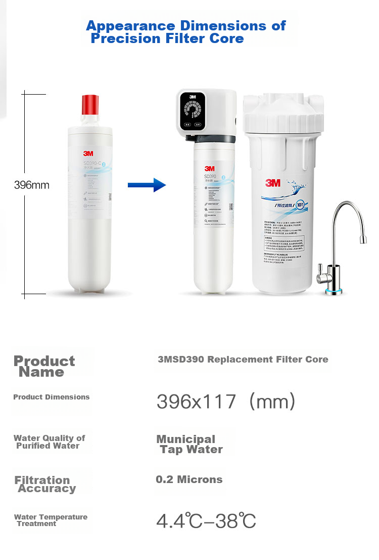 3M Water Purifier Home Use SD Series Water Purifier Replacement Filter Cartridge SD390-C Model 2
