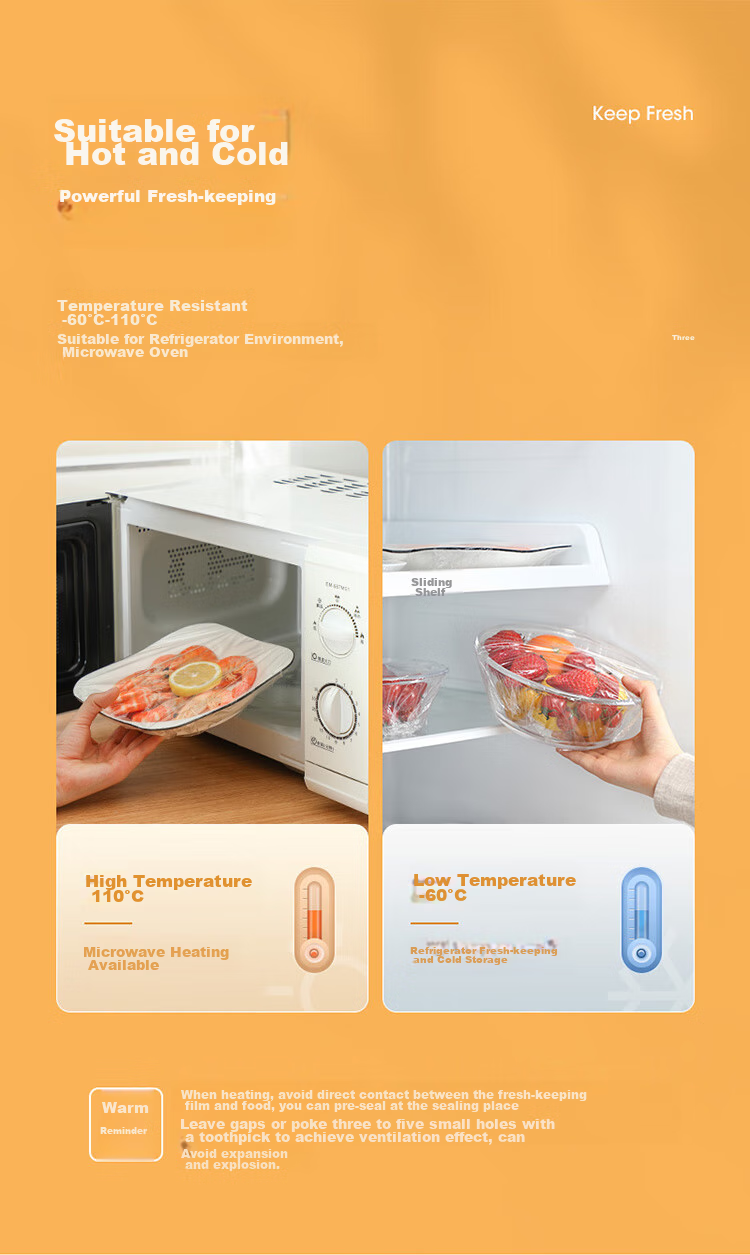 MARYYA Food-Grade Disposable Cling Film, Small Size, Perforated for Home Use, Heat-Resistant, Microwave-Safe, 20cm X 150m 9