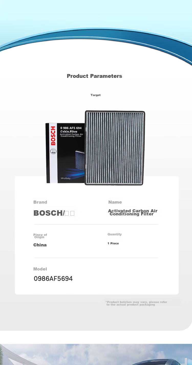 BOSCH Air Conditioning Filter Element 5694 for Chery Arrizo 7 (2013-2017 Models)/Arrizo 7E (2016 Model) 9