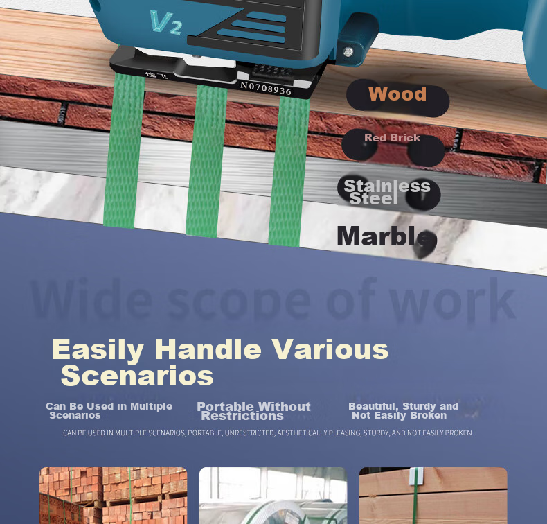 Yifei Electric Strapping Machine, Plastic Steel Strap Bundling Machine, Handheld Hot Melt Buckle-Free Strapping Device, Brickyard Wood Pallet Strapping And Bundling All-In Machine, V2 One Battery One Charger [Beijing Warehouse Fast Delivery] 4