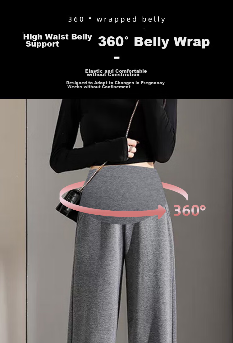 JOYNCLEON Maternity Pants, Summer Women's Wide-Leg Casual Trousers, Leggings, Thin Style, Plus Size, Black L, Jyk152328 10