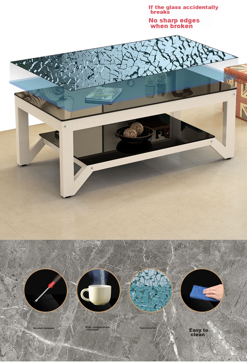 Fanshe Coffee Table, Living Room Coffee Table, Office Coffee Table, Home Living Room Glass Small Apartment Sofa Coffee Table, Modern And Simple 11