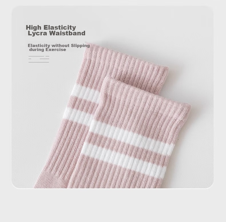 LangSha Yoga Socks for Women, Mid-Calf Sports Fitness Socks, Non-Slip Socks, Pilates Dance Socks, Silicone Floor Socks 23