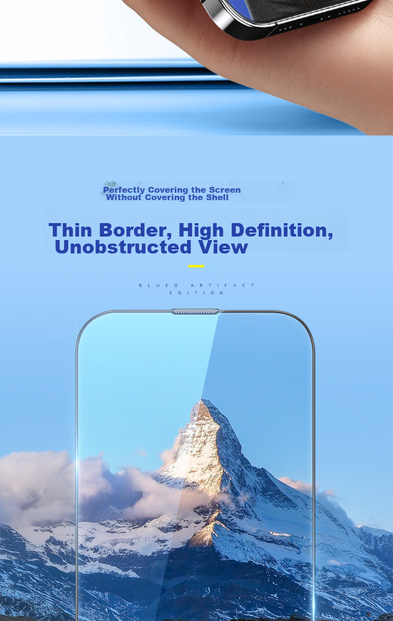 Lanxingxiansheng Tempered Glass Screen Protector for IPhone 15 Plus/14 Pro Max, Full Coverage Anti-Blue Light Shatterproof Ultra-Thin Screen Film for IPhone 15 Plus 6