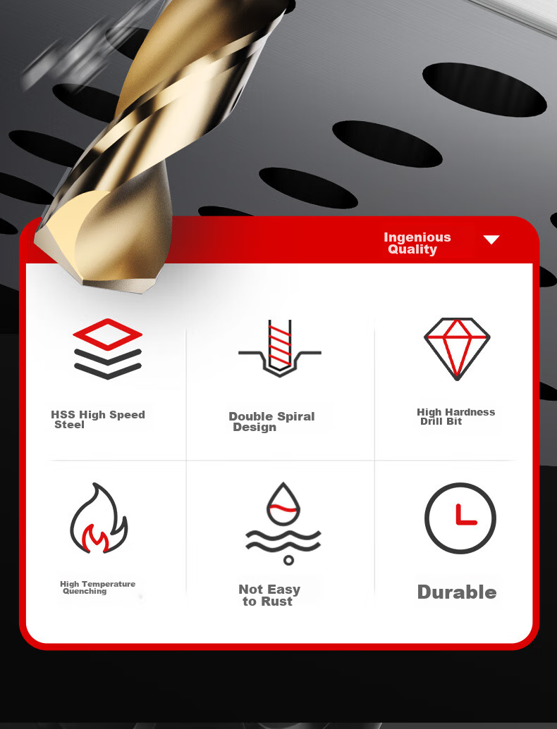 HUHAO Twist Drill Bit Set for Stainless Steel, Alloy Steel, Iron, High Hardness, Electric Hand Drill, Hole Drilling, Straight Shank Complete Set 2
