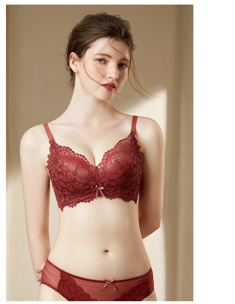 Moonbadi Women's Bra Set for Small Breasts, Push-Up, Wireless, Lift, Sexy Lace Side Support Bra for Side Boob Reductio 18