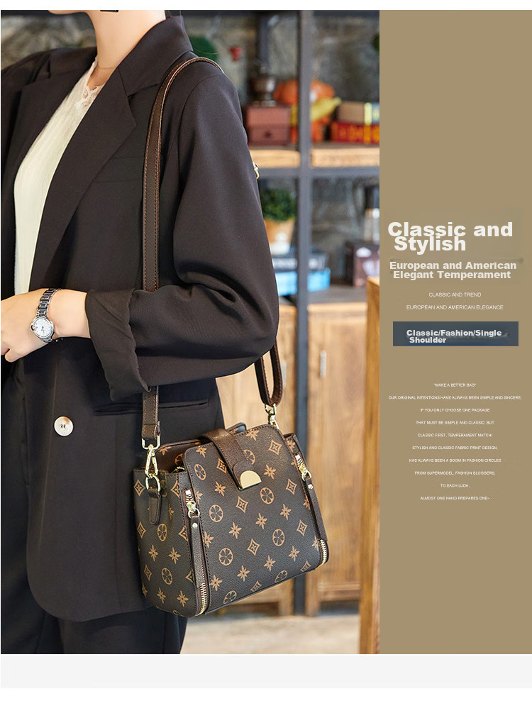 Aiqinghai Handbag, Women's Bucket Bag, Crossbody Shoulder Bag, Large Capacity, Light Luxury Brand, Birthday And Mother's Day Gift, Practical Present for Mom 6