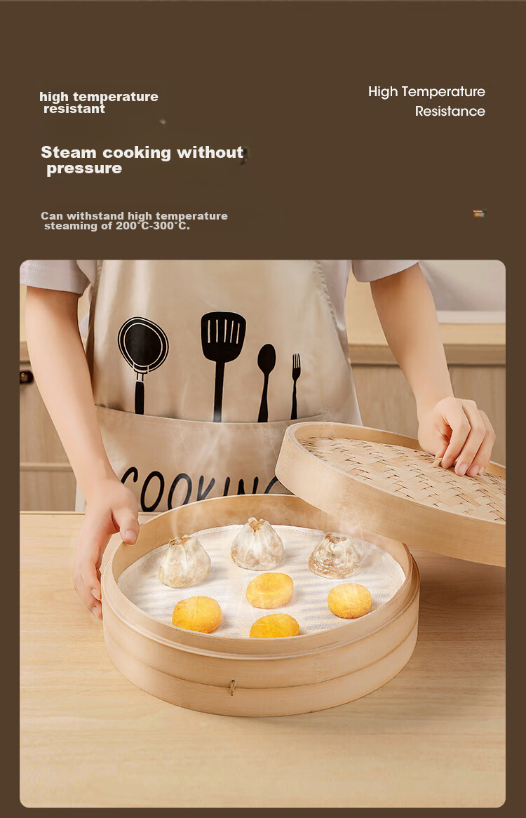 MARYYA Steamer Cloth, Pure Cotton Gauze, 30cm Large Size, for Food Use, Steamer Pad for Buns, Dumplings, Non-Stick Filter Cloth, Steamer Liner 11