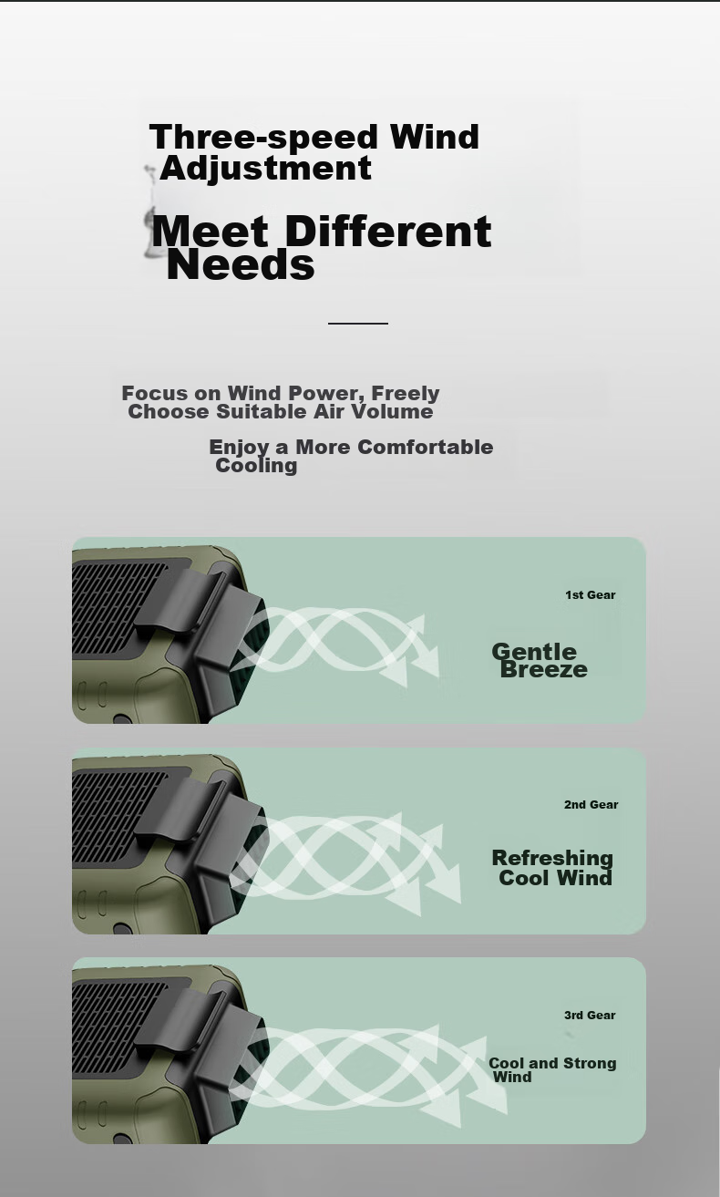 Masentek Waist-Hanging Fan FS-20 Long Battery Life Neck Fan Large Battery Portable Small Fan Outdoor Cooling Dorm Student Rechargeable Waist Fan 8