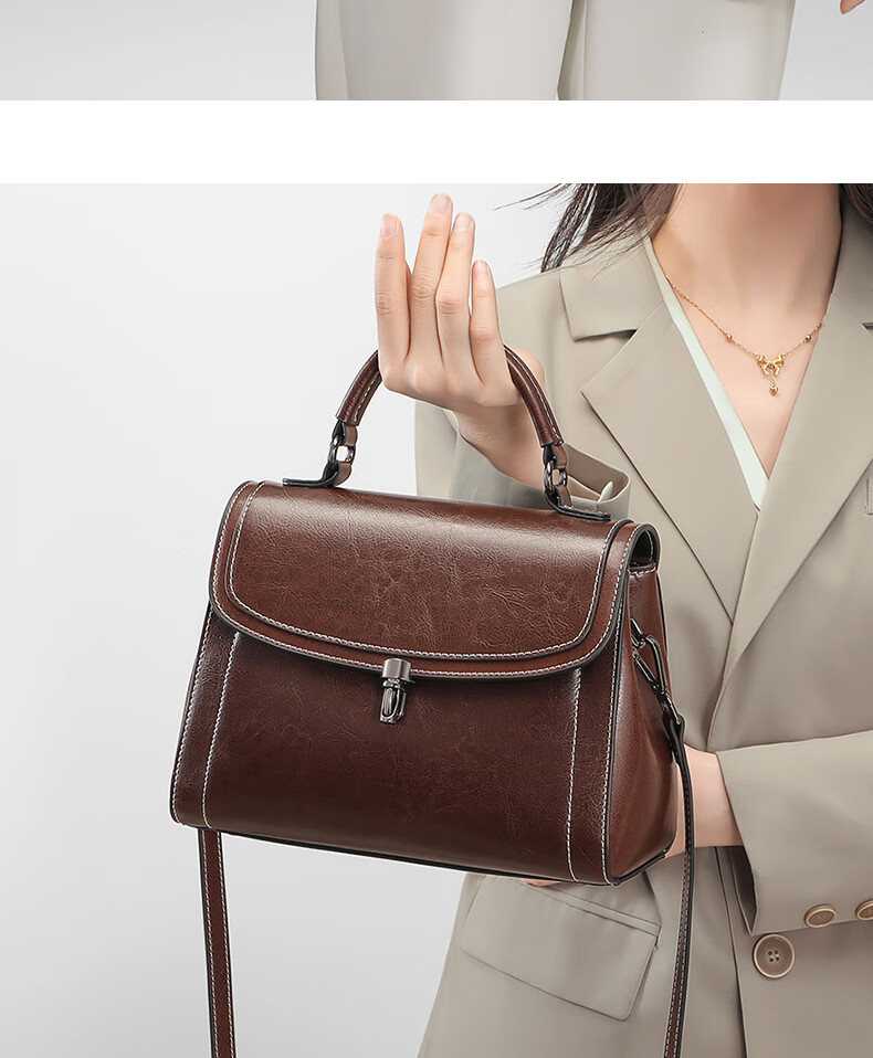 Aiqinghai Leather Handbag, Women's Shoulder Crossbody Tote Bag, Versatile Mom Bag, Practical Birthday And Mother's Day Gift for Mothers 3