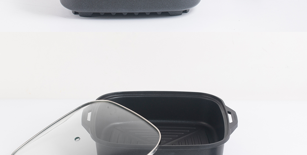 Jauto MG-270C Multifunctional Portable Non-Stick 27cm Covered Soup and Grill Pan for Cassette Stove Outdoor Use 34