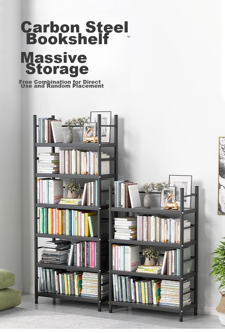 Anerya Steel Bookshelf, Floor-Standing, 176cm, Multi-Tier Simple Bookcase, Storage Rack, Display Shelf, Storage Organizer, 6 Layers, 62cm 1