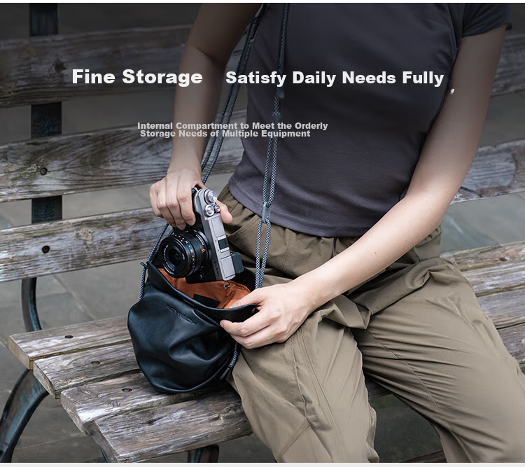 PGYTECH Camera Bag OneGo Cloud Bag Dandelion Photography Bag, Shoulder Mirrorless Camera Bag Inner Liner Storage Pouch, Women's Crossbody Travel Bag Suitable for Fuji Canon Sony, Black M Size 4