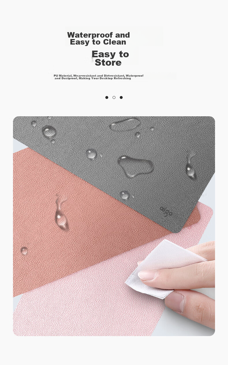 Aigo M5 Black Mouse Pad Large Size PU Leather Desk Mat Non-Slip Velvet Base for Computer Office Desktop Pad (900*400mm) 7