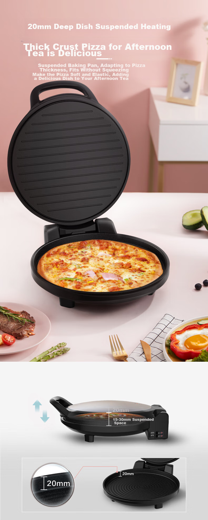 Midea Electric Griddle, 34-Inch Large Size, 1500W Fast Heating, Non-Stick Coating, Baking Tray, Breakfast Maker, Multi-Functional Grill And Roaster, MC-JHN34Q (JKC3423) [ZMD Peace of Mind Series] 4
