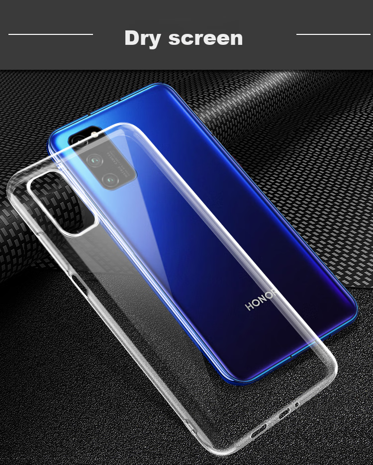 Freeson Phone Case for Honor V30 Pro, Slim Full Protection Shockproof Clear TPU Soft Shell (With Lanyard), Transparent 9