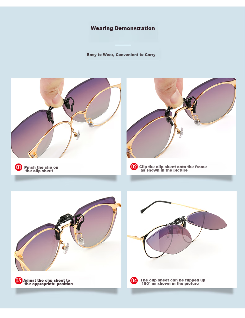 PARIM Nearsighted Sunglasses Clip-On for Women, Driving Polarized Lightweight Nearsighted Eyeglass Frame Sunglasses for Men, UV Protection Glasses 16